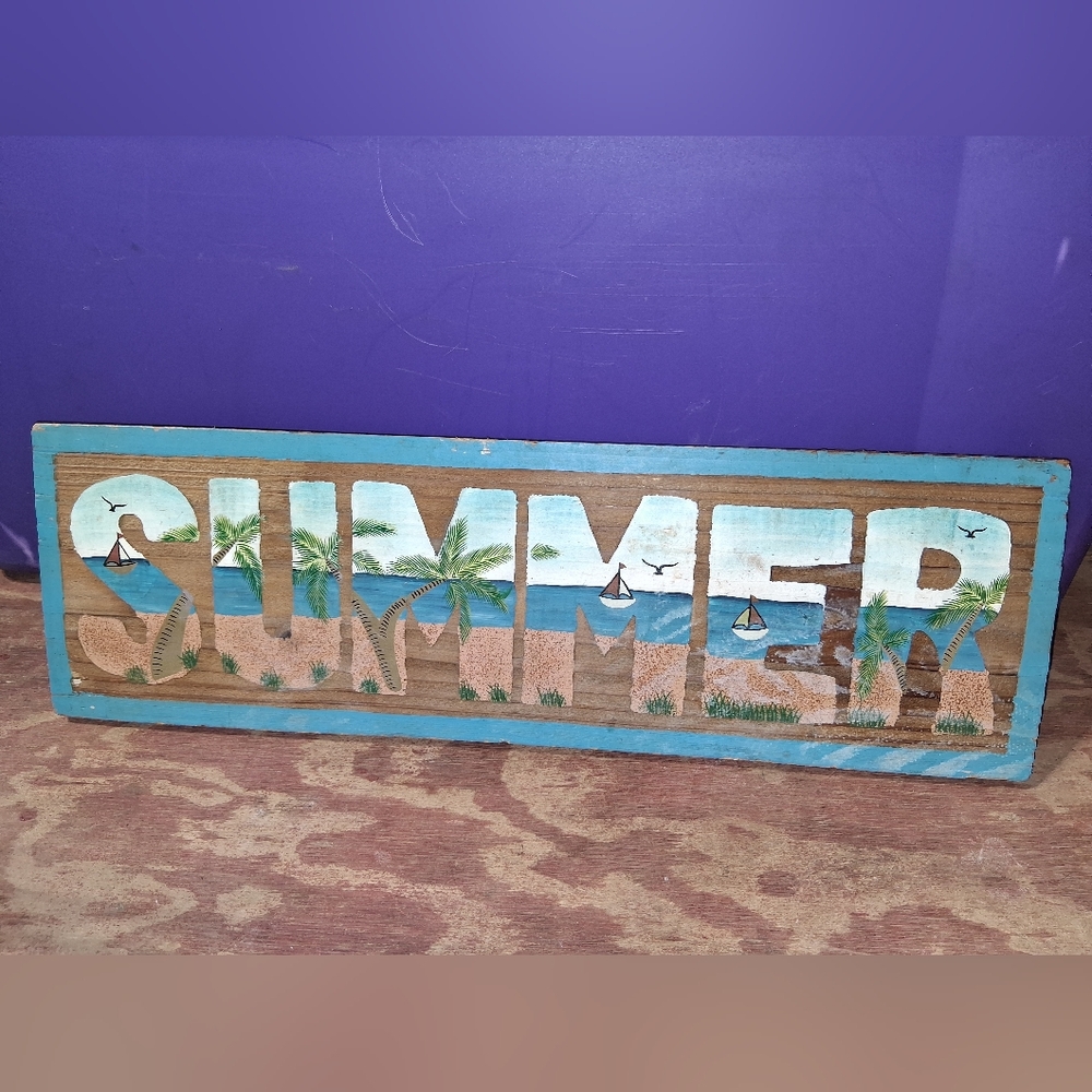 Summer Beach Themed Wooden Wall Art